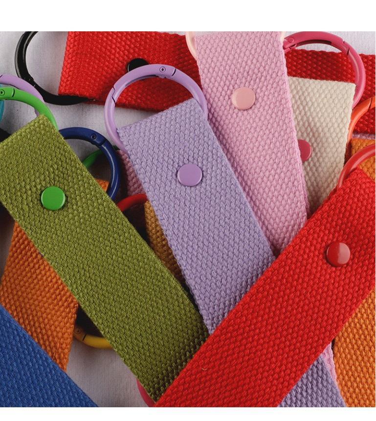 New 32mm Japanese and Korean Ins Style Dopamine Color DIY Keychain Ribbon Lanyard Embroidered Canvas Strap Korean Strap
