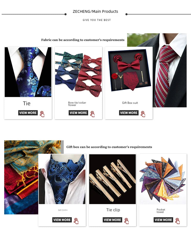 Factory Wholesale Men's Tie Business Dress Wedding Photo Suit Accessories Tie Cufflinks Square Tie Gift Box