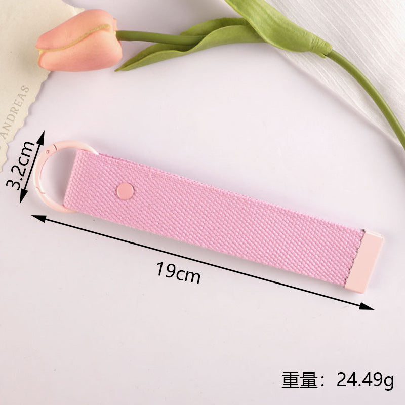 New 32mm Japanese and Korean Ins Style Dopamine Color DIY Keychain Ribbon Lanyard Embroidered Canvas Strap Korean Strap