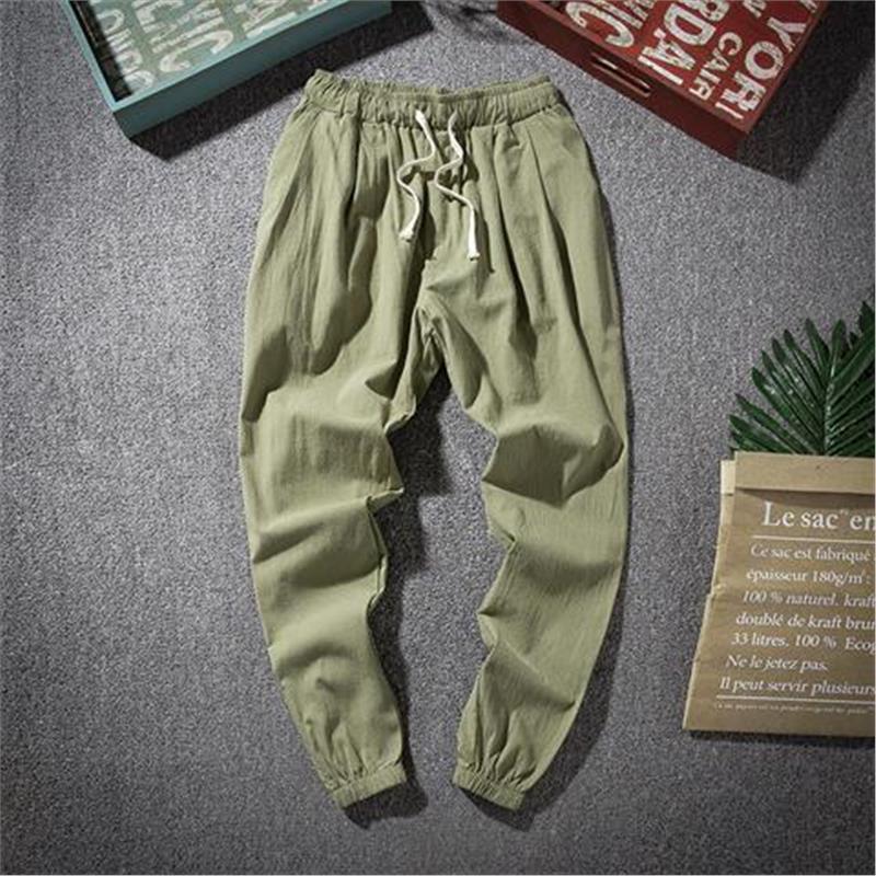 Spring and Summer Thin Breathable Linen Pants Men's Loose Straight Chinese Style Cotton and Linen Pants Men's Casual Linen Long Pants plus size