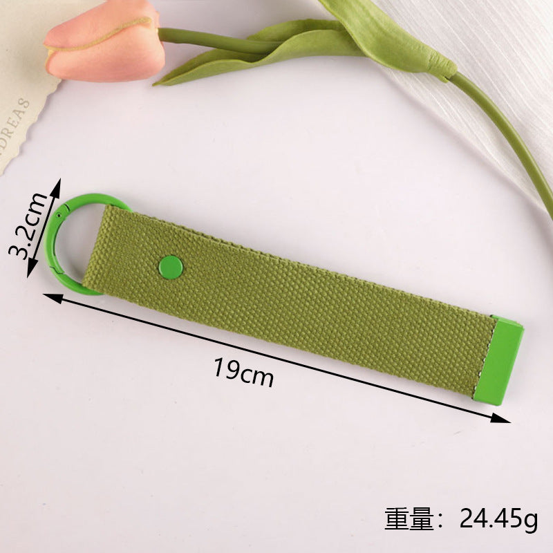 New 32mm Japanese and Korean Ins Style Dopamine Color DIY Keychain Ribbon Lanyard Embroidered Canvas Strap Korean Strap