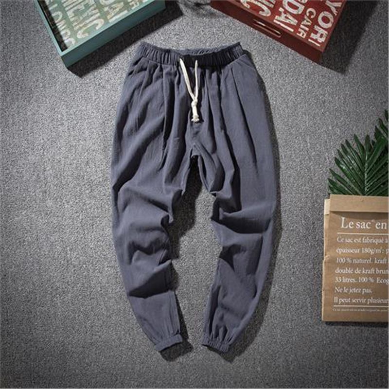 Spring and Summer Thin Breathable Linen Pants Men's Loose Straight Chinese Style Cotton and Linen Pants Men's Casual Linen Long Pants plus size
