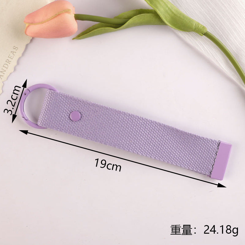 New 32mm Japanese and Korean Ins Style Dopamine Color DIY Keychain Ribbon Lanyard Embroidered Canvas Strap Korean Strap