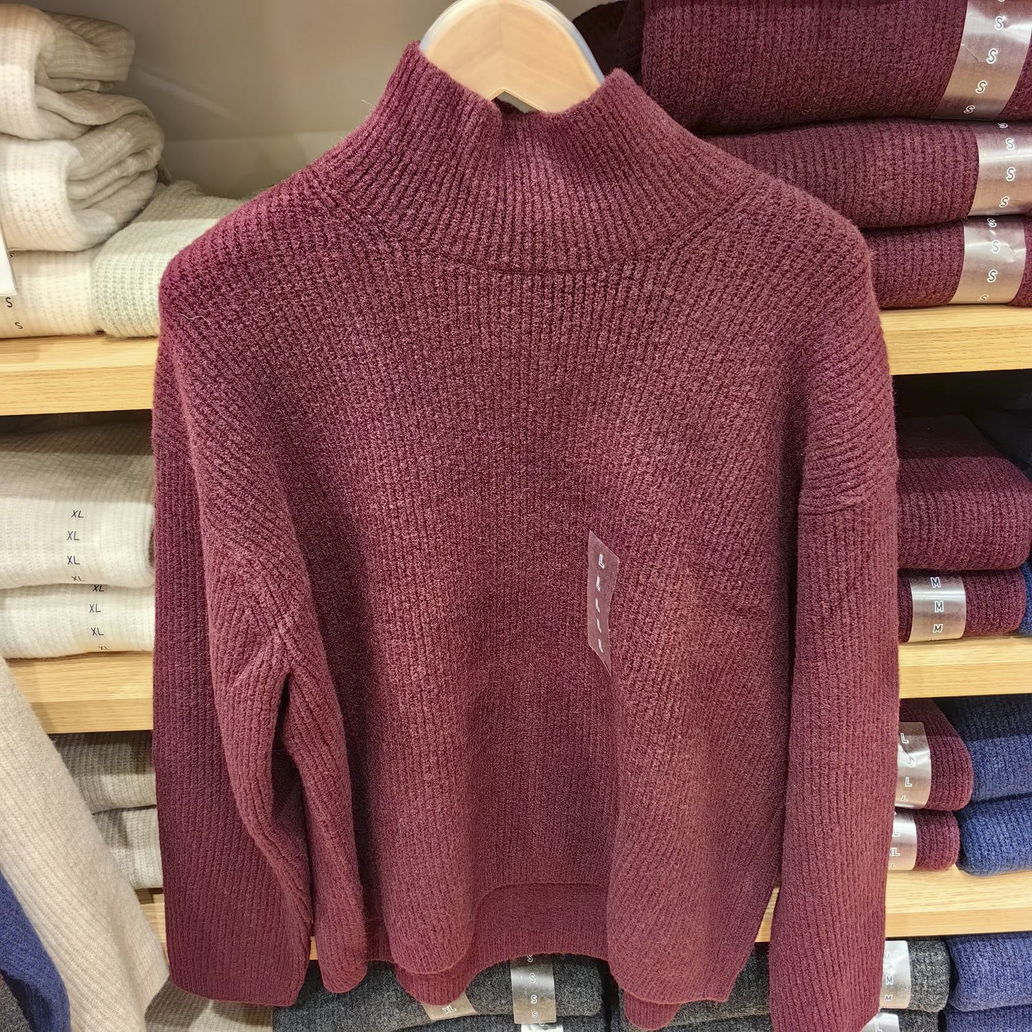 2024 New Women's Clothing Shufulei Turtleneck Knitted Sweater Loose All-match Long Sleeve Sweater Soft Waxy Sweater SY469430