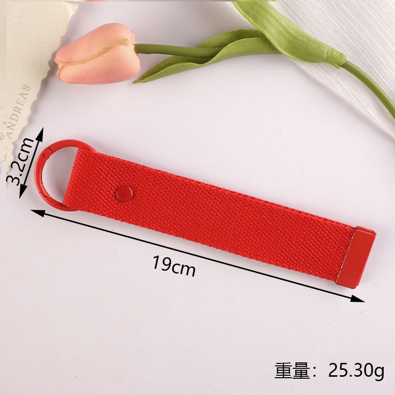 New 32mm Japanese and Korean Ins Style Dopamine Color DIY Keychain Ribbon Lanyard Embroidered Canvas Strap Korean Strap
