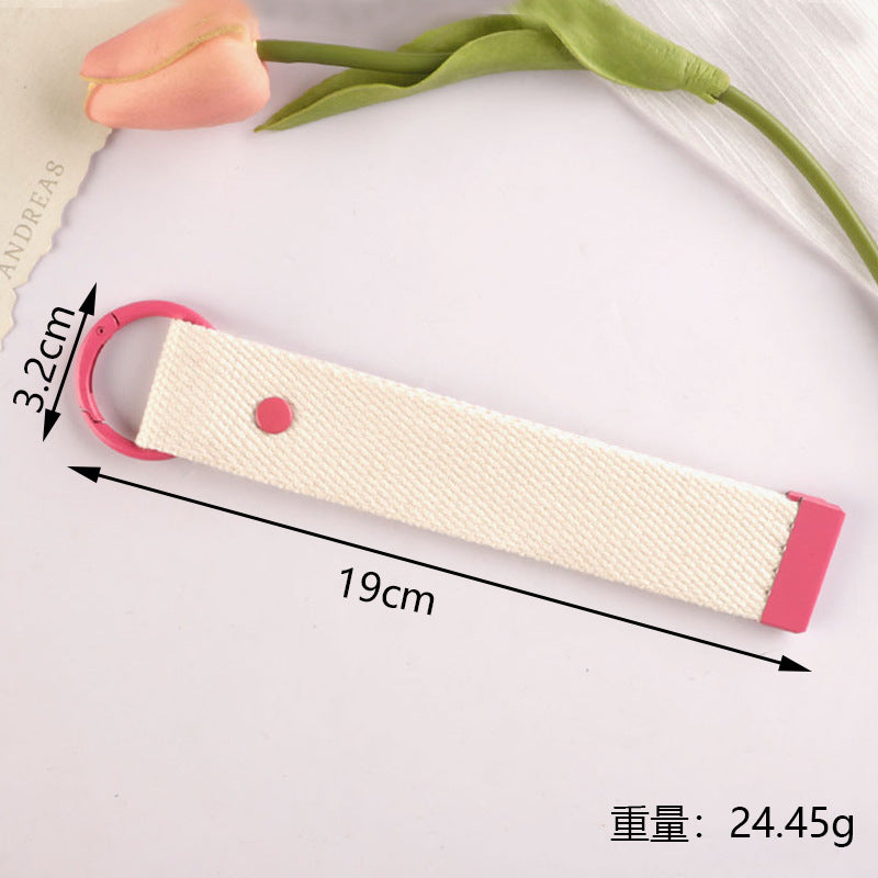 New 32mm Japanese and Korean Ins Style Dopamine Color DIY Keychain Ribbon Lanyard Embroidered Canvas Strap Korean Strap