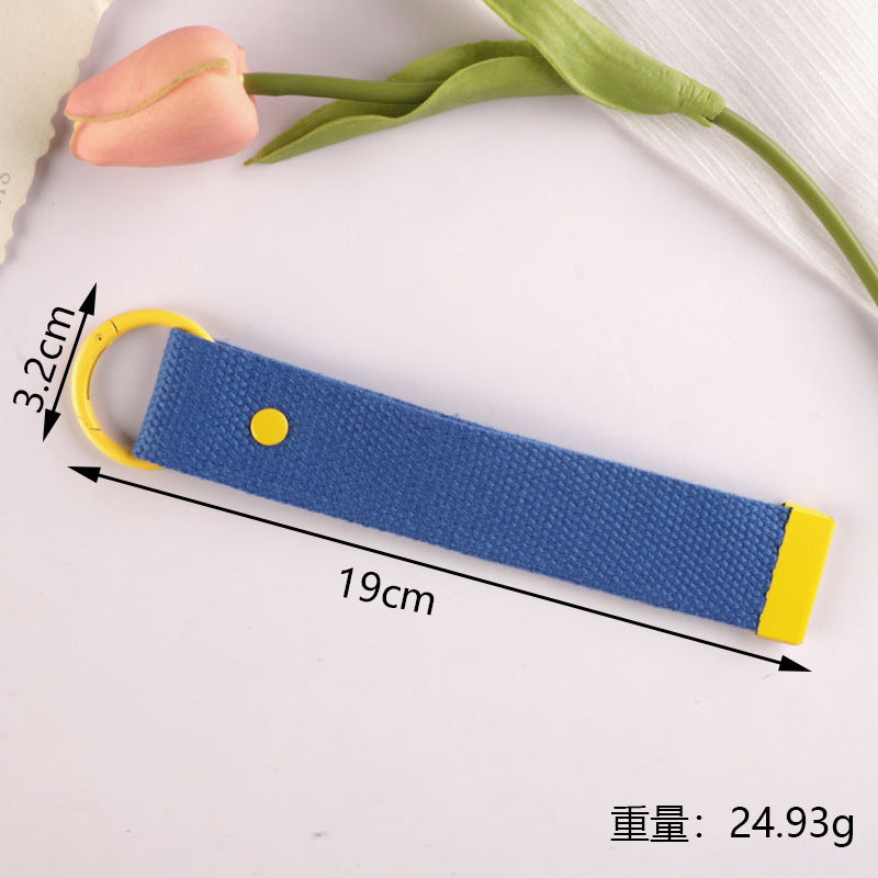 New 32mm Japanese and Korean Ins Style Dopamine Color DIY Keychain Ribbon Lanyard Embroidered Canvas Strap Korean Strap