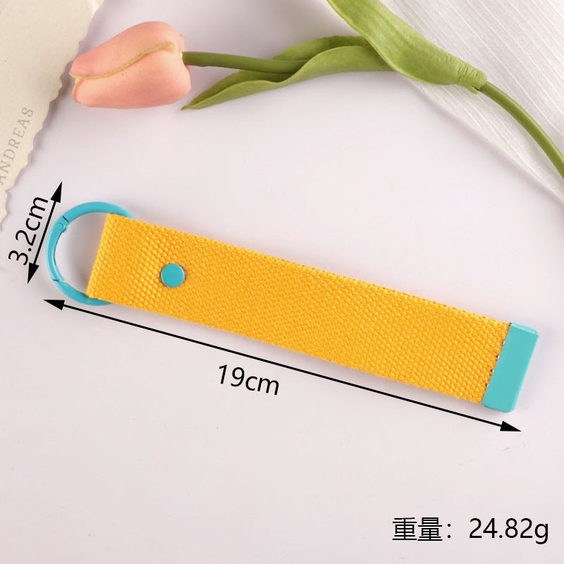 New 32mm Japanese and Korean Ins Style Dopamine Color DIY Keychain Ribbon Lanyard Embroidered Canvas Strap Korean Strap