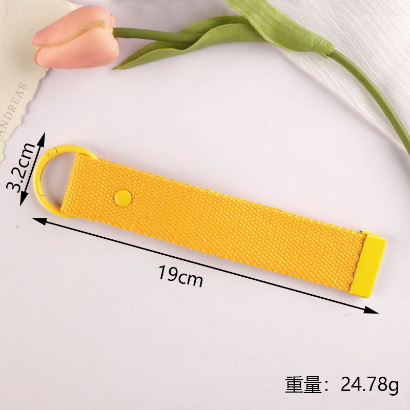 New 32mm Japanese and Korean Ins Style Dopamine Color DIY Keychain Ribbon Lanyard Embroidered Canvas Strap Korean Strap