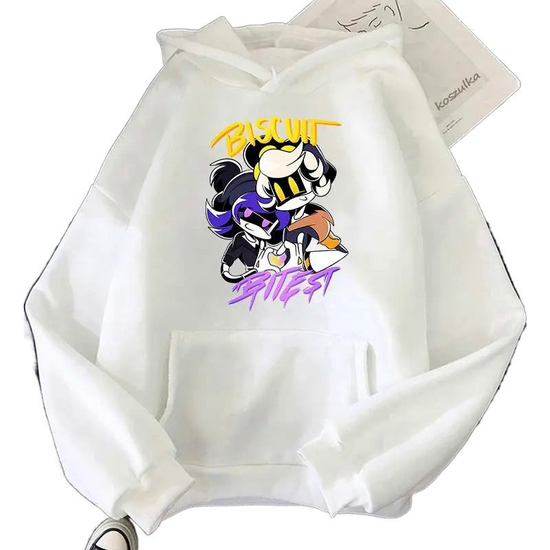 Foreign Trade Inorganic Killer Cartoon Printed Sweatshirt Autumn and Winter Male and Female Students Long-Sleeved Pure Color Jacket Hoodie Hoodie