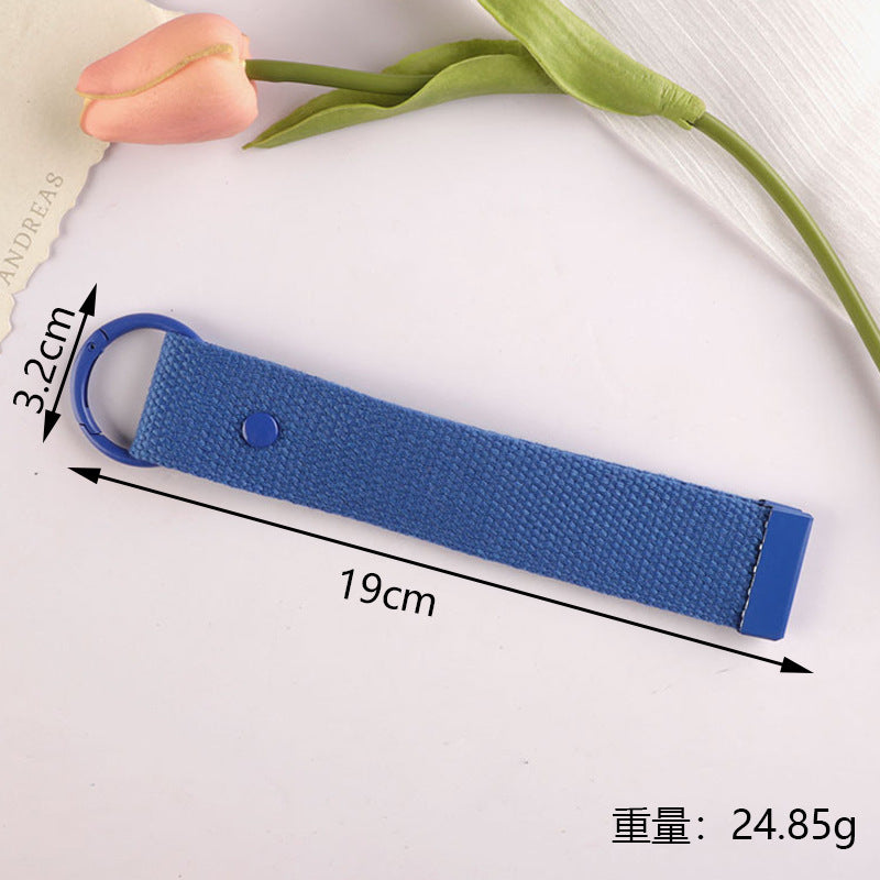 New 32mm Japanese and Korean Ins Style Dopamine Color DIY Keychain Ribbon Lanyard Embroidered Canvas Strap Korean Strap
