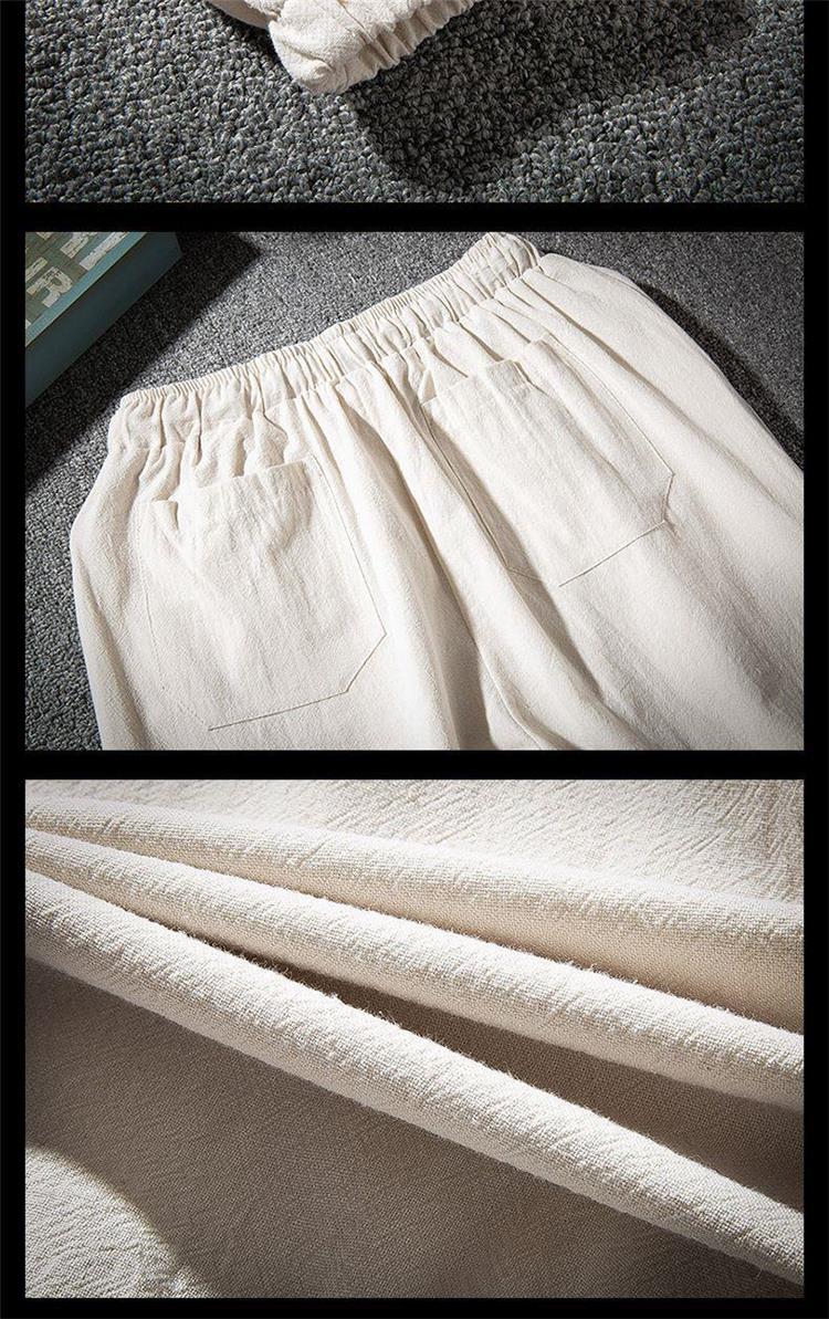 Spring and Summer Thin Breathable Linen Pants Men's Loose Straight Chinese Style Cotton and Linen Pants Men's Casual Linen Long Pants plus size