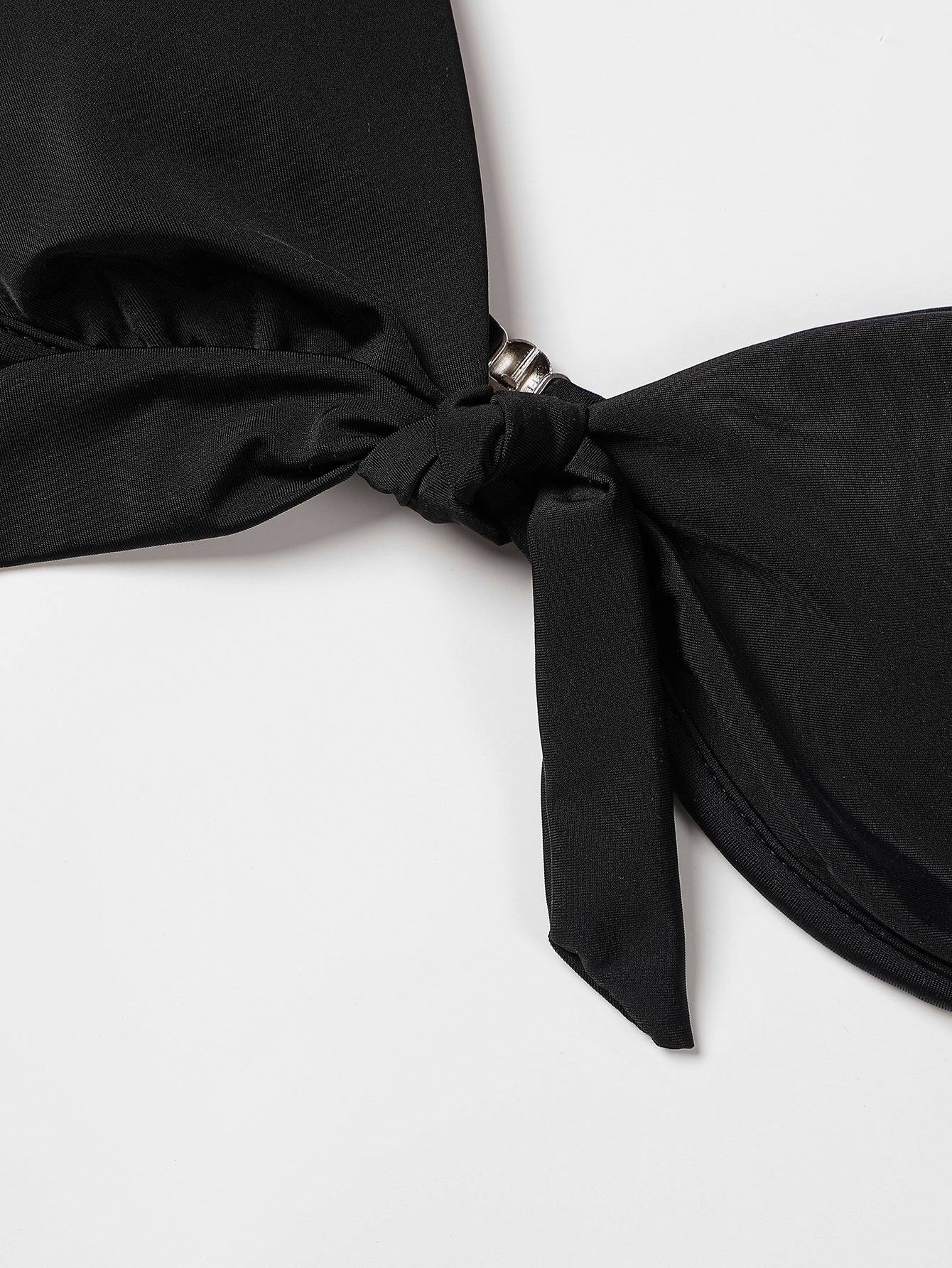 Billion Swimming European and American Solid Color Bikini 2024 New Bow High Waist Sexy Split Swimsuit Swimwear Cross-border