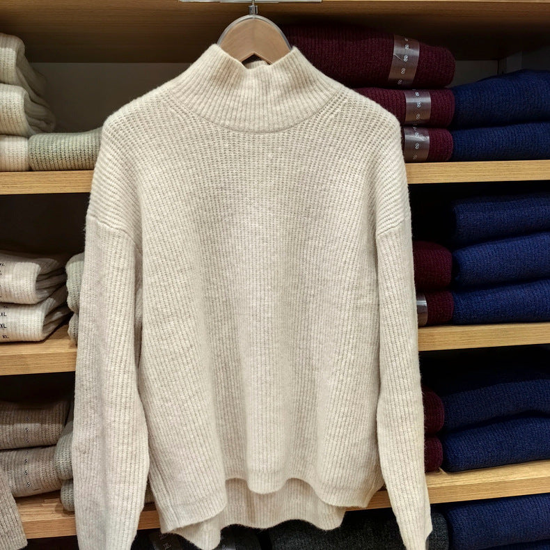 2024 New Women's Clothing Shufulei Turtleneck Knitted Sweater Loose All-match Long Sleeve Sweater Soft Waxy Sweater SY469430