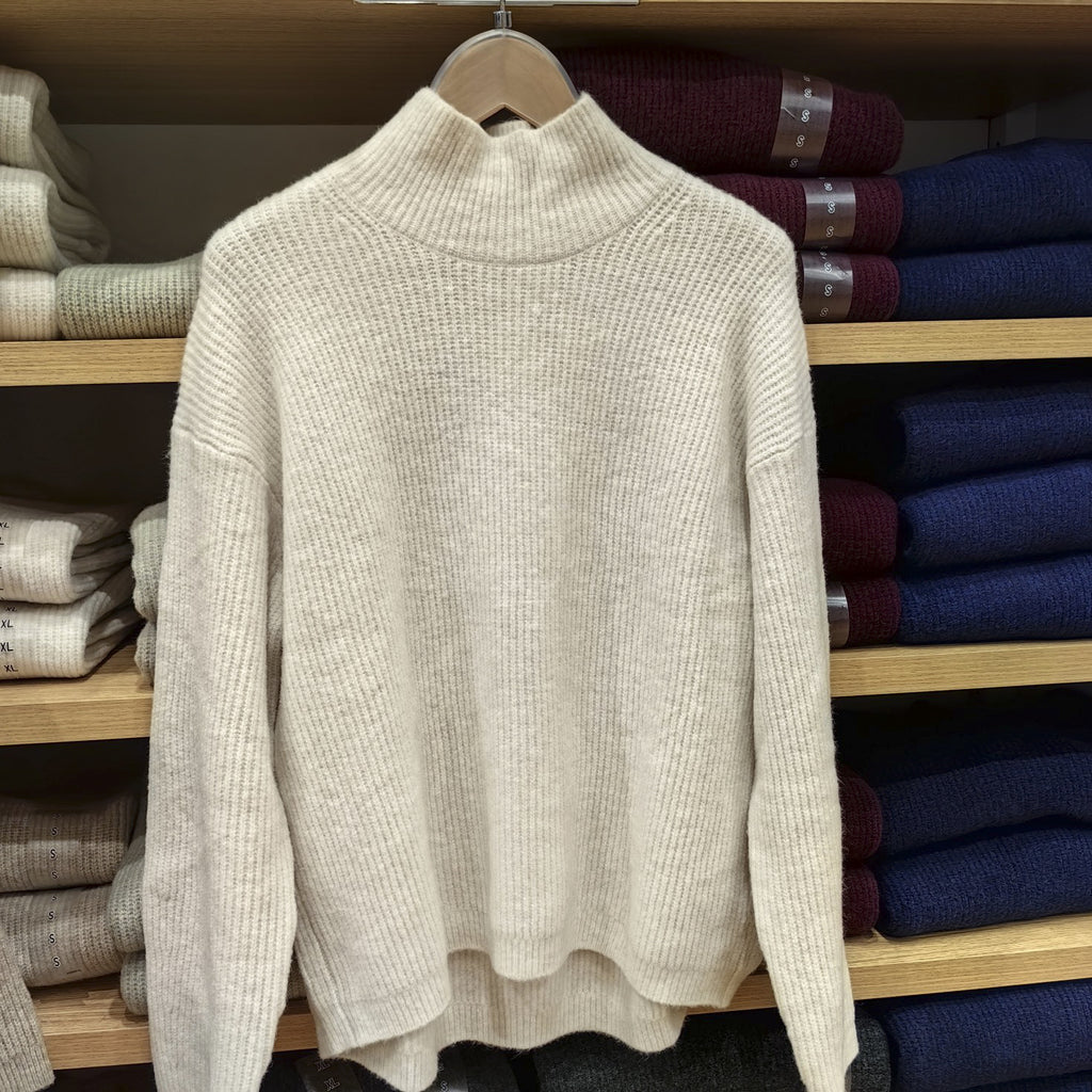 2024 New Women's Clothing Shufulei Turtleneck Knitted Sweater Loose All-match Long Sleeve Sweater Soft Waxy Sweater SY469430