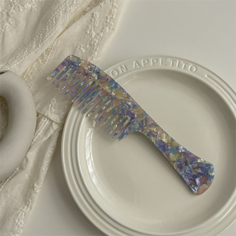 Korean-style exquisite vintage acetate hair comb large wide tooth comb hair curling comb large tooth comb Internet celebrity style hair comb hair accessories for women
