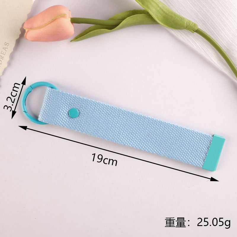 New 32mm Japanese and Korean Ins Style Dopamine Color DIY Keychain Ribbon Lanyard Embroidered Canvas Strap Korean Strap