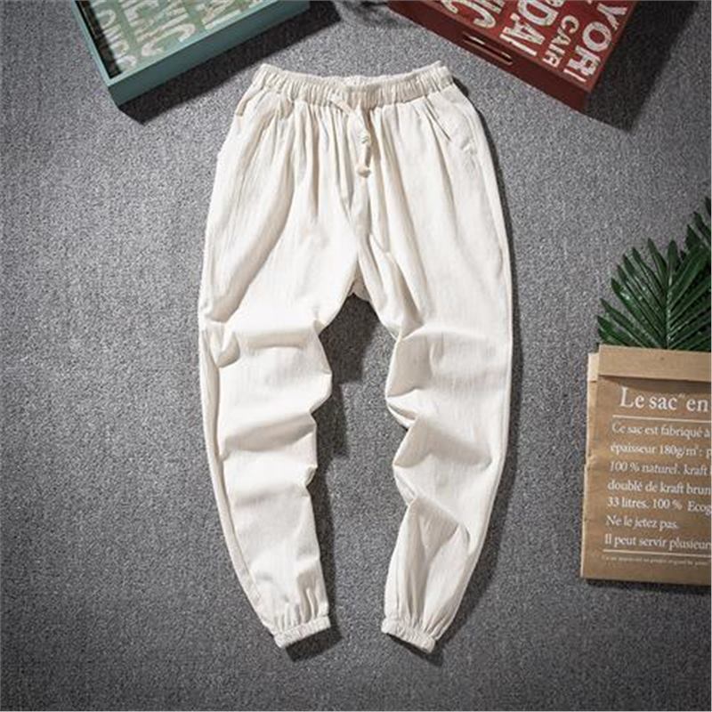 Spring and Summer Thin Breathable Linen Pants Men's Loose Straight Chinese Style Cotton and Linen Pants Men's Casual Linen Long Pants plus size