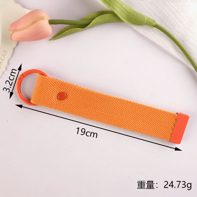 New 32mm Japanese and Korean Ins Style Dopamine Color DIY Keychain Ribbon Lanyard Embroidered Canvas Strap Korean Strap