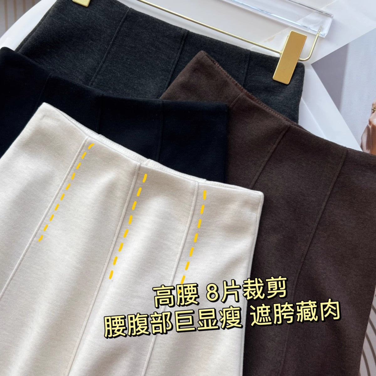 fleece-lined Thickened Acetic Acid Wool Skirt Women's Autumn and Winter High Waist All-match Mid-length A- line Umbrella Skirt Slimming