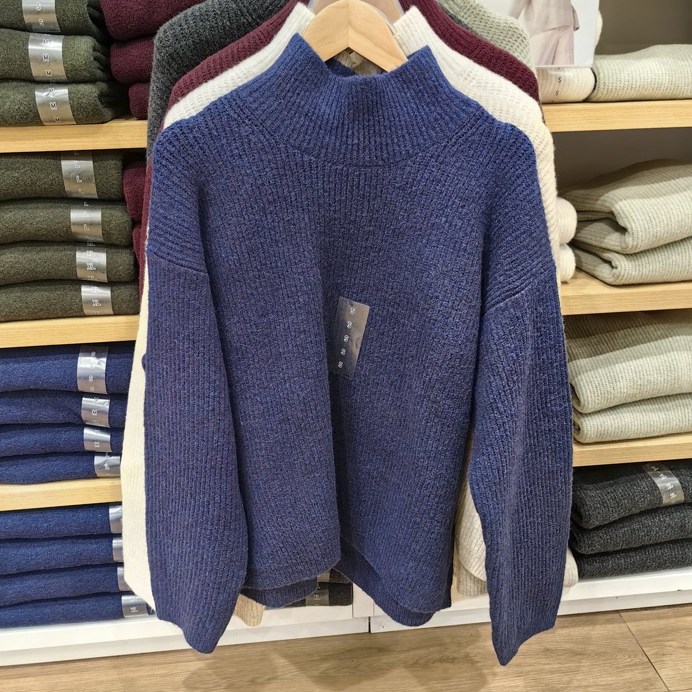 2024 New Women's Clothing Shufulei Turtleneck Knitted Sweater Loose All-match Long Sleeve Sweater Soft Waxy Sweater SY469430