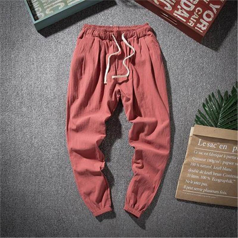 Spring and Summer Thin Breathable Linen Pants Men's Loose Straight Chinese Style Cotton and Linen Pants Men's Casual Linen Long Pants plus size
