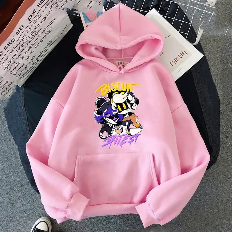 Foreign Trade Inorganic Killer Cartoon Printed Sweatshirt Autumn and Winter Male and Female Students Long-Sleeved Pure Color Jacket Hoodie Hoodie