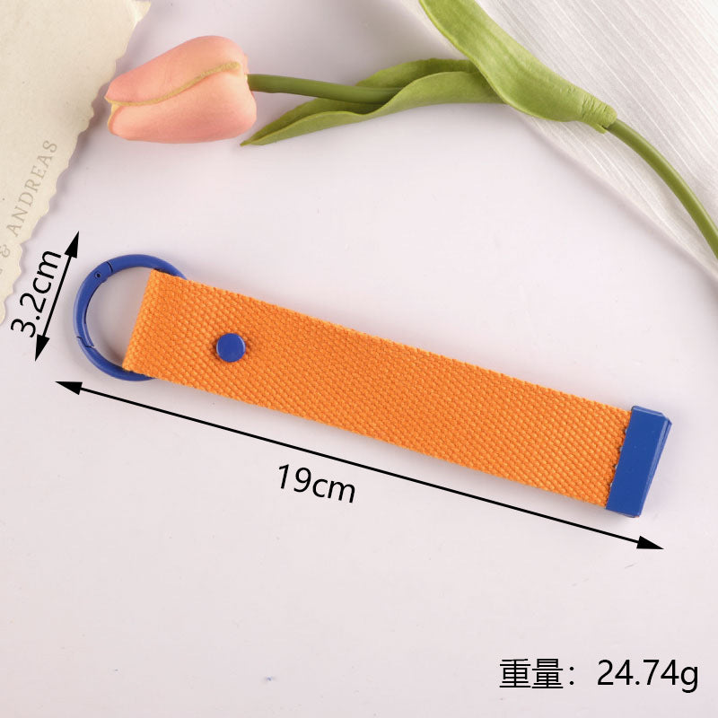 New 32mm Japanese and Korean Ins Style Dopamine Color DIY Keychain Ribbon Lanyard Embroidered Canvas Strap Korean Strap
