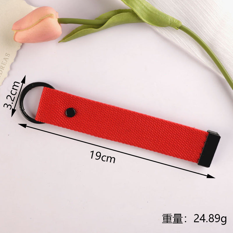 New 32mm Japanese and Korean Ins Style Dopamine Color DIY Keychain Ribbon Lanyard Embroidered Canvas Strap Korean Strap