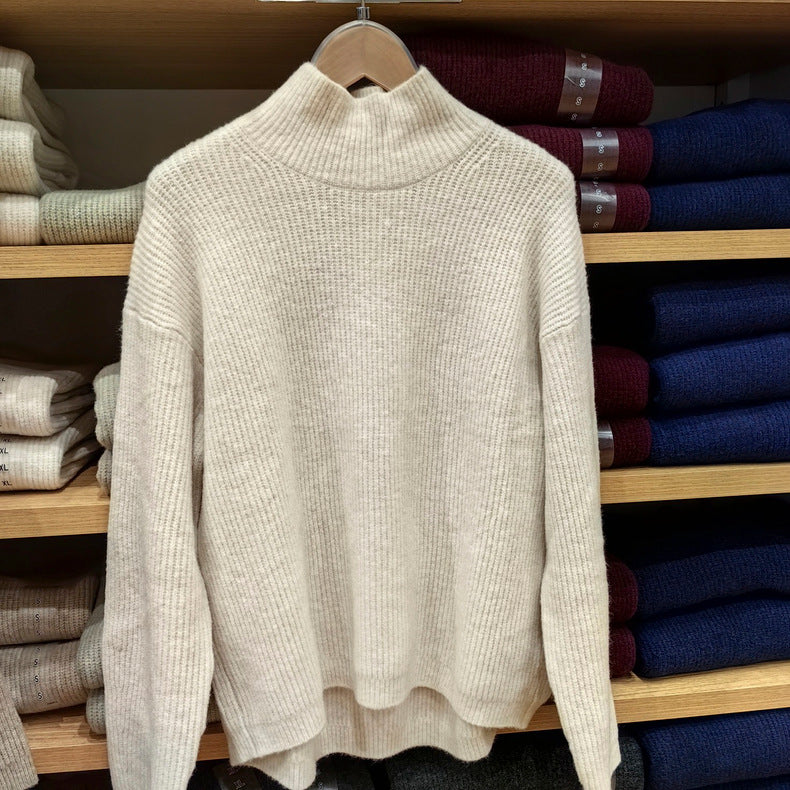 2024 New Women's Clothing Shufulei Turtleneck Knitted Sweater Loose All-match Long Sleeve Sweater Soft Waxy Sweater SY469430