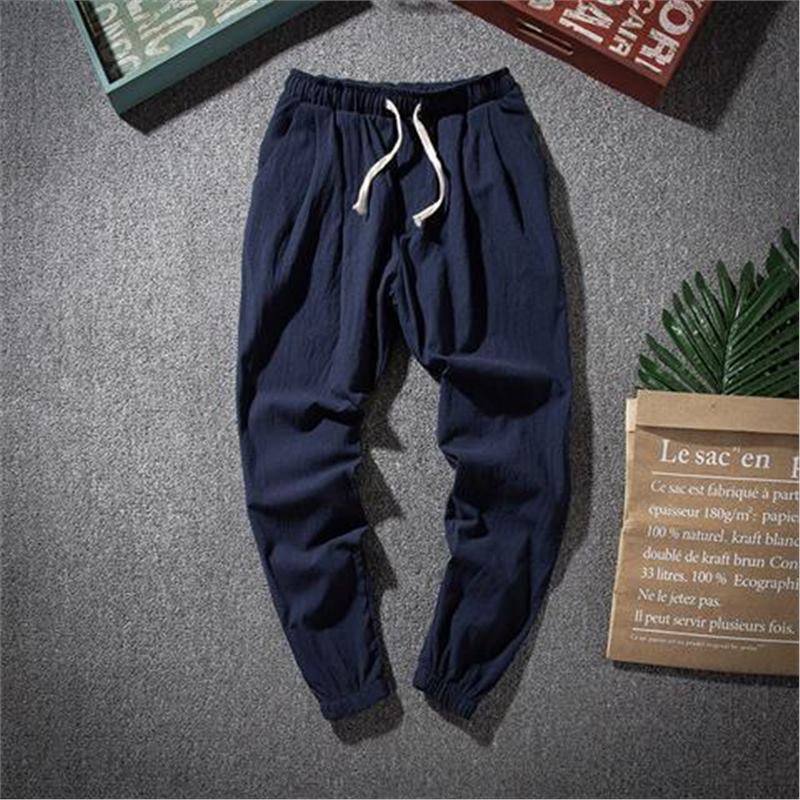 Spring and Summer Thin Breathable Linen Pants Men's Loose Straight Chinese Style Cotton and Linen Pants Men's Casual Linen Long Pants plus size