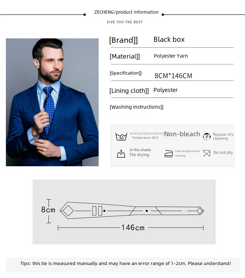 Manufacturers wholesale tie polyester jacquard tie men's casual formal wear professional business tie in stock supply