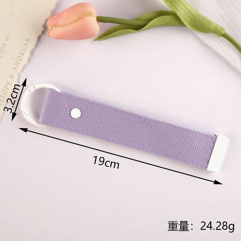New 32mm Japanese and Korean Ins Style Dopamine Color DIY Keychain Ribbon Lanyard Embroidered Canvas Strap Korean Strap