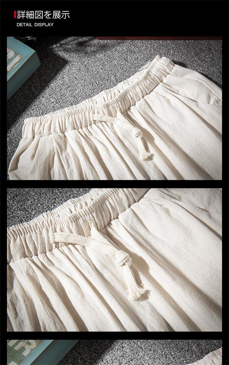 Spring and Summer Thin Breathable Linen Pants Men's Loose Straight Chinese Style Cotton and Linen Pants Men's Casual Linen Long Pants plus size