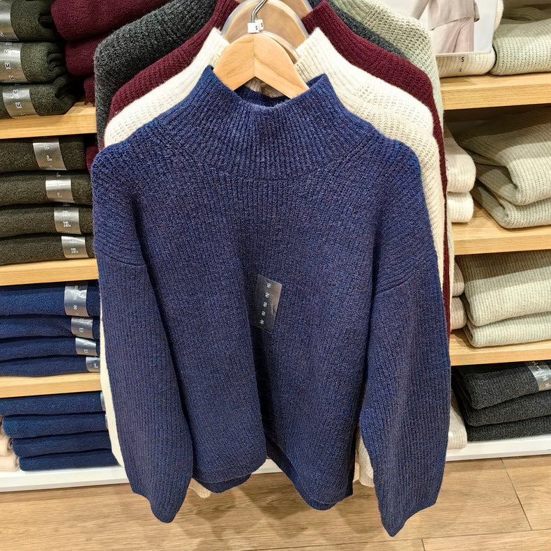 2024 New Women's Clothing Shufulei Turtleneck Knitted Sweater Loose All-match Long Sleeve Sweater Soft Waxy Sweater SY469430