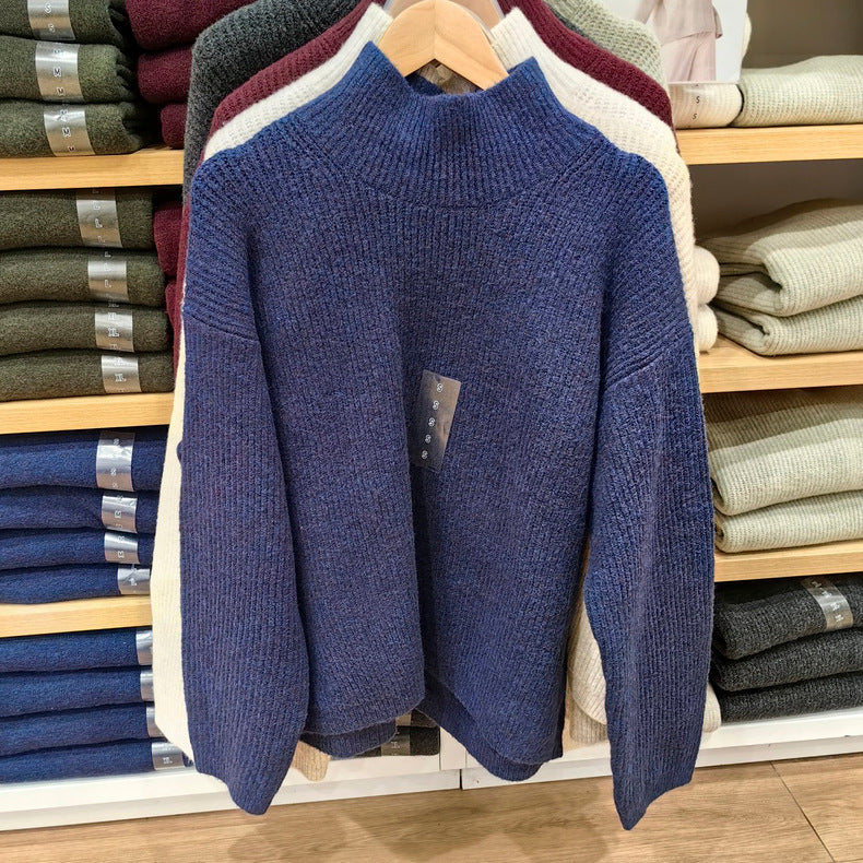 2024 New Women's Clothing Shufulei Turtleneck Knitted Sweater Loose All-match Long Sleeve Sweater Soft Waxy Sweater SY469430