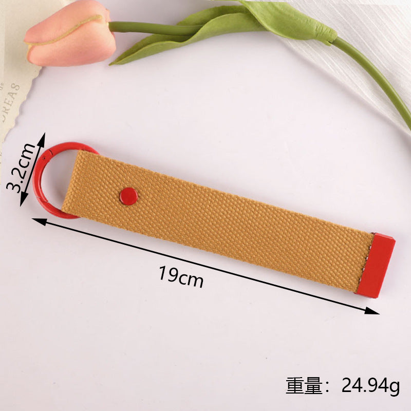 New 32mm Japanese and Korean Ins Style Dopamine Color DIY Keychain Ribbon Lanyard Embroidered Canvas Strap Korean Strap