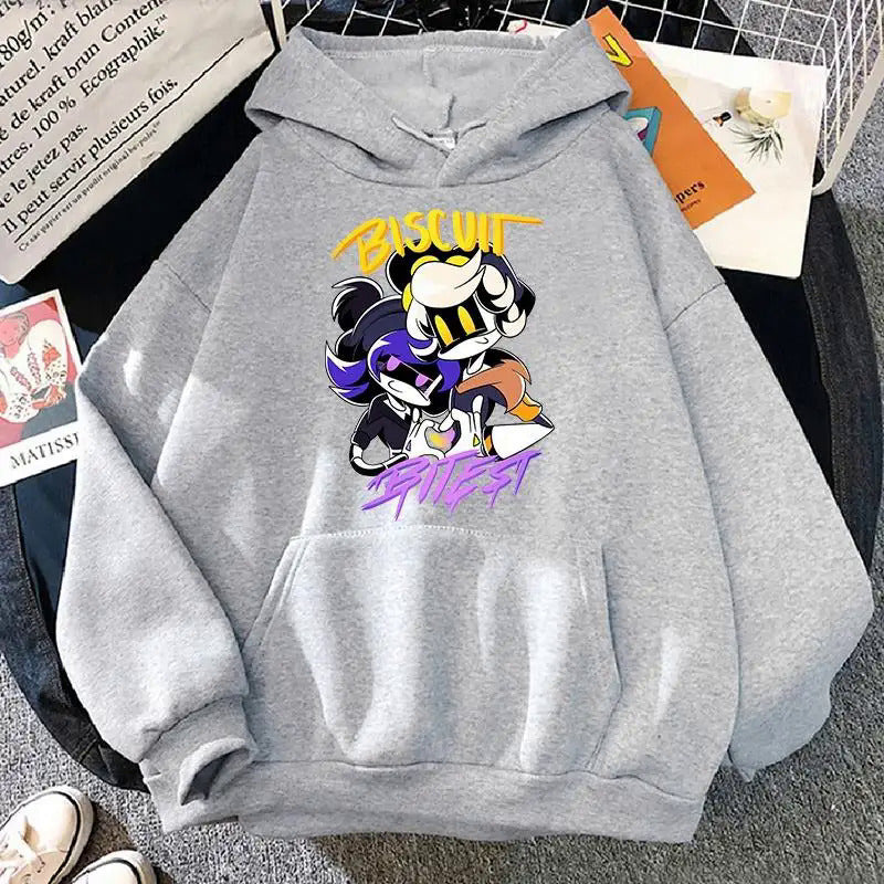 Foreign Trade Inorganic Killer Cartoon Printed Sweatshirt Autumn and Winter Male and Female Students Long-Sleeved Pure Color Jacket Hoodie Hoodie