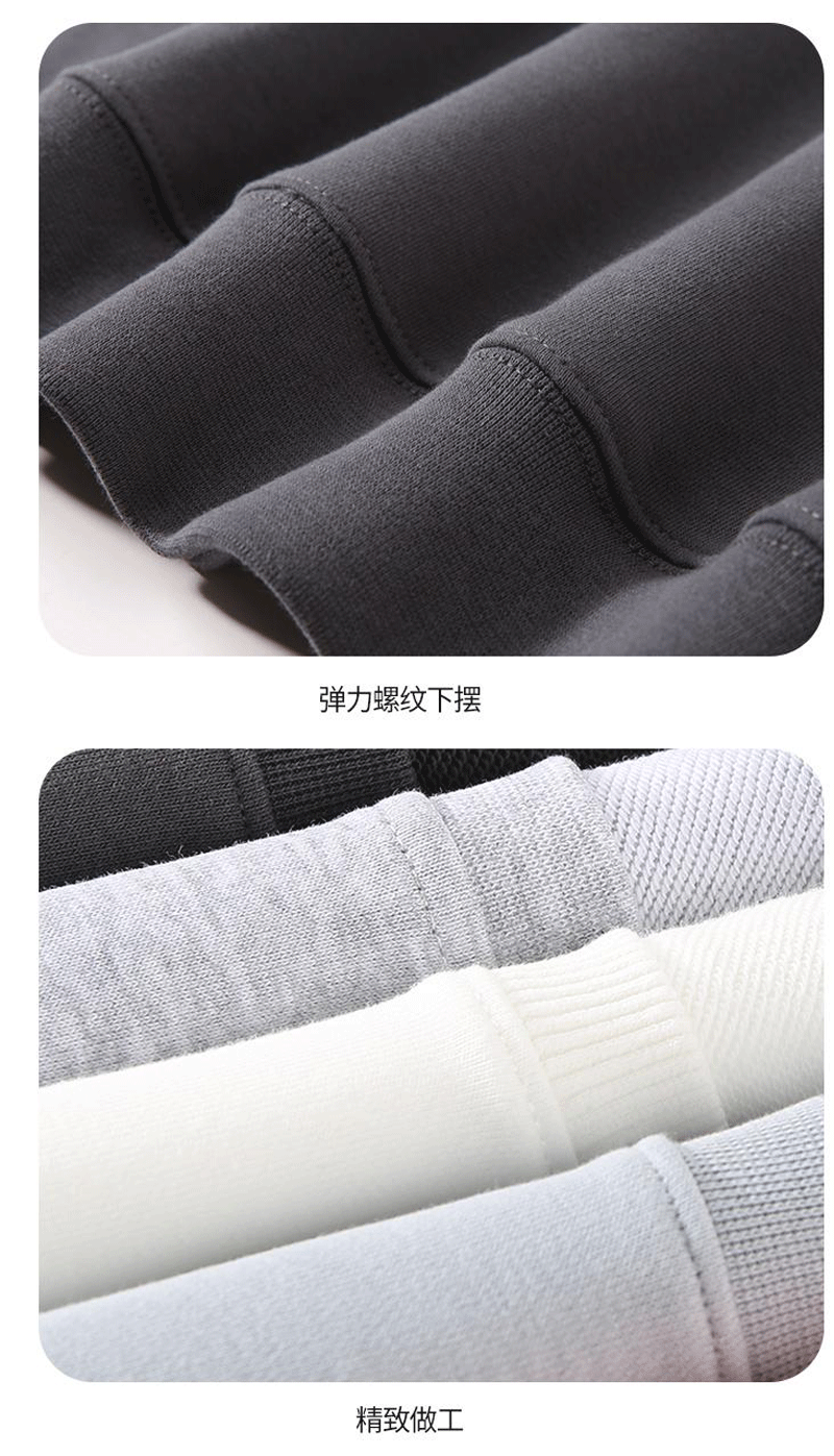 Autumn and Winter 460g Crew Neck Sweatshirt, Unisex, Loose Fit, Solid Color, Long-Sleeved Sports Top, Warm and Fleece-Lined, Versatile